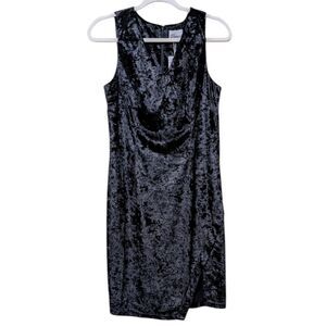 NWT Rumies crushed velvet sleeveless midi cocktail dress size 8 L017990 v-neck